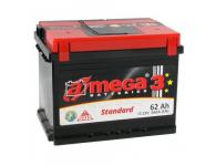 Аккумулятор автомобильный A-mega Standart 62Ah 560A (п.п.)