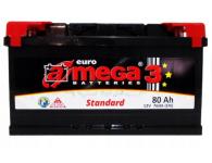 Аккумулятор автомобильный A-mega Standart 80Ah 760A