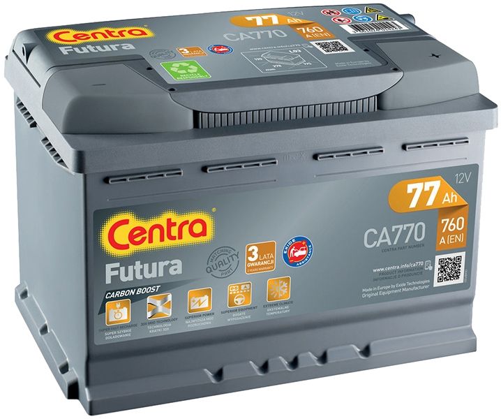 Аккумулятор автомобильный Centra Futura  - 77 о.п. CA770 (Exide Technologies)