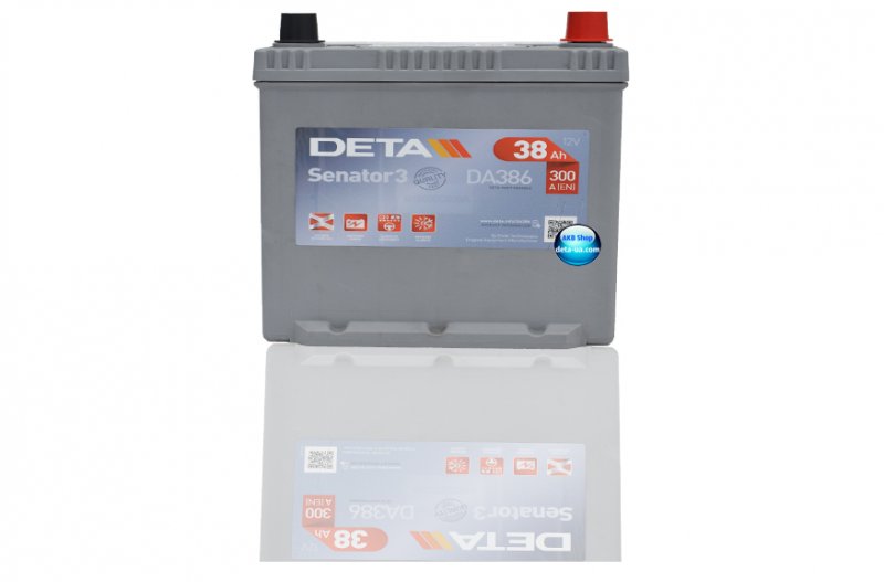 Аккумулятор автомобильный DETA  - 38 о.п. DA386